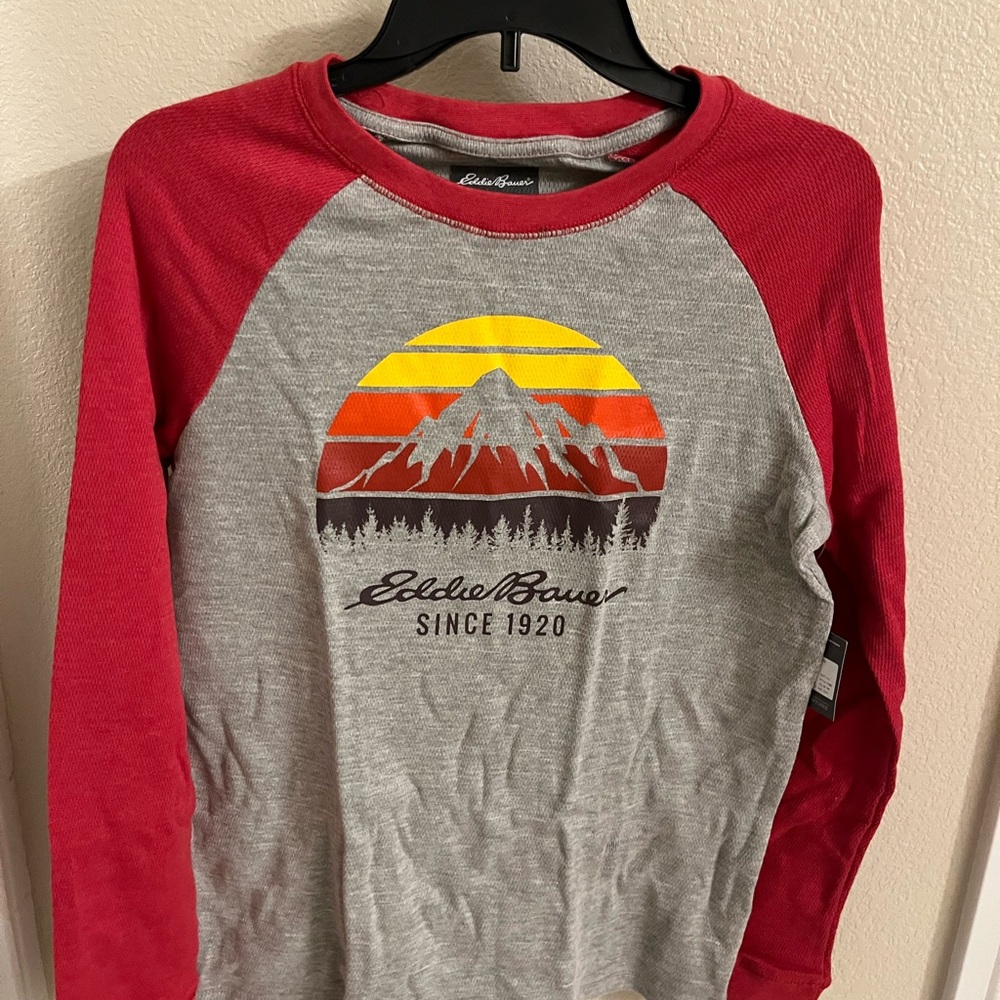 Eddie Bauer Kids Long Sleeve Tee with Mountain Graphic